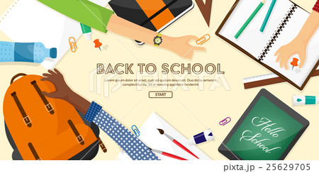 Back to school flat background. Online education 25629705