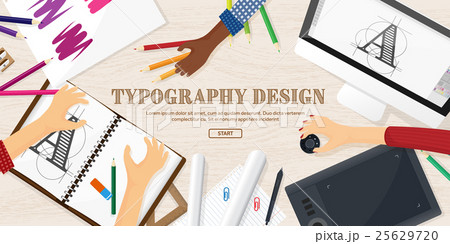 Graphic web design. Drawing and painting 25629720