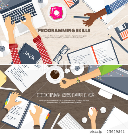 Programming,coding. Flat computing background 25629841