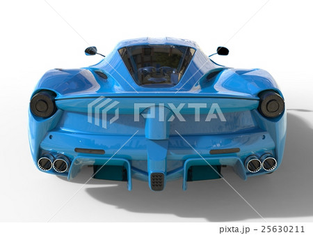 Sports car rear view. The image of a sports blue 25630211