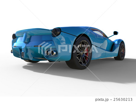 Sports car rear view. The image of a sports blue Sports car rear view. The image of a sports blue 25630213
