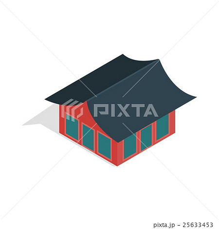 Traditional korean house icon, isometric 3d style 25633453