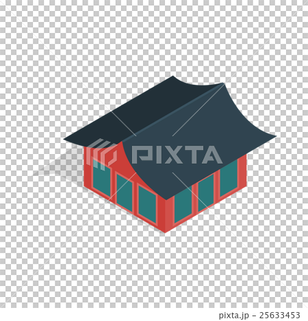 Traditional korean house icon, isometric 3d style 25633453