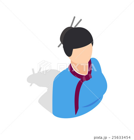 Girl in korean costume icon, isometric 3d style 25633454