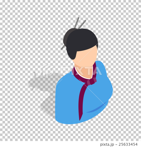 Girl in korean costume icon, isometric 3d style 25633454