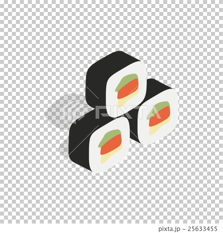 Korean food kimbap icon, isometric 3d style Korean food kimbap icon, isometric 3d style 25633455