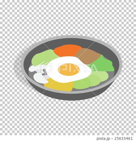 Korean dish bibimbap icon, isometric 3d style Korean dish bibimbap icon, isometric 3d style 25633461