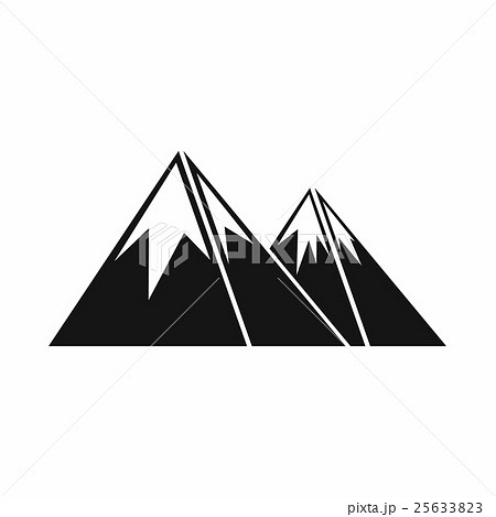 Mountains with snow icon, simple style Mountains with snow icon, simple style 25633823