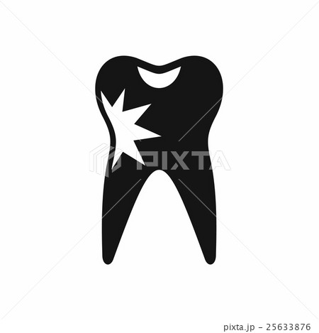 Cracked tooth icon, simple style Cracked tooth icon, simple style 25633876