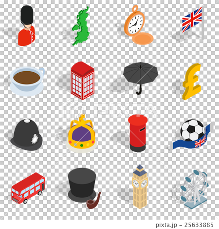 England icons set, isometric 3d style 25633885