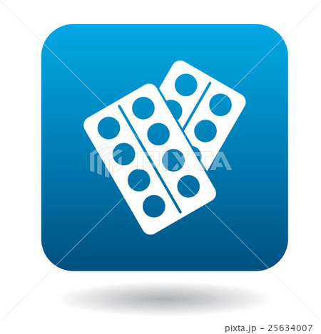 Pills pack blister icon, simple style 25634007