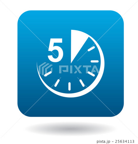 Five minutes icon, flat style 25634113