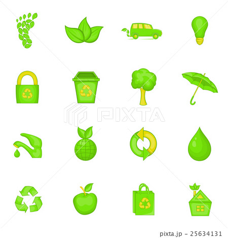 Nature icons set, cartoon style 25634131