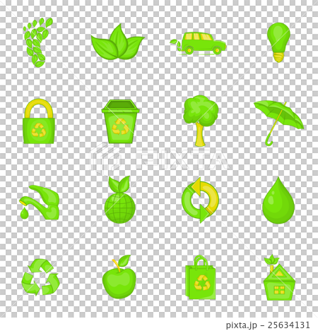 Nature icons set, cartoon style Nature icons set, cartoon style 25634131