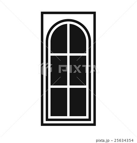 Wooden door with glass icon, simple style 25634354