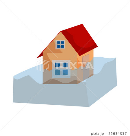 Flood insurance icon, cartoon style 25634357