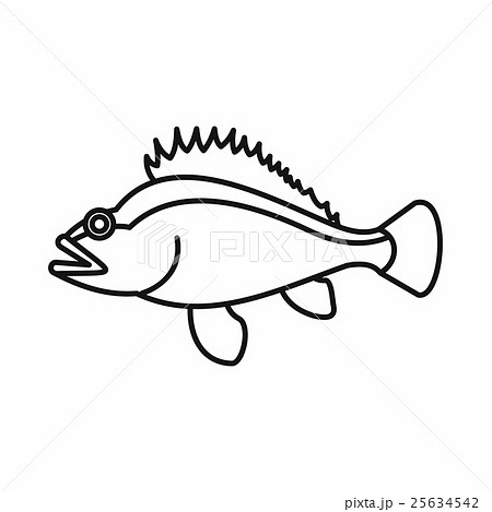 Rose fish, Sebastes norvegicus icon, outline style 25634542