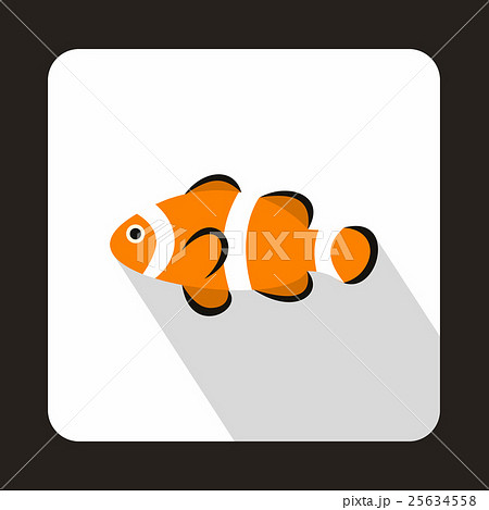 Cute clown fish icon, flat style Cute clown fish icon, flat style 25634558