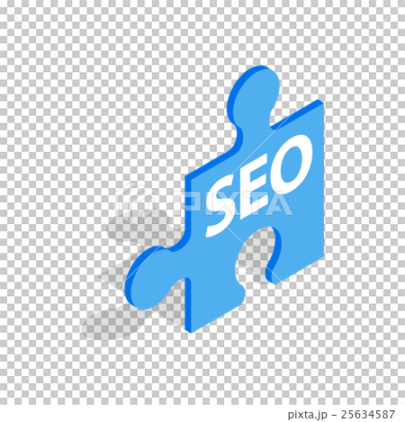SEO blue puzzle icon, isometric 3d style SEO blue puzzle icon, isometric 3d style 25634587