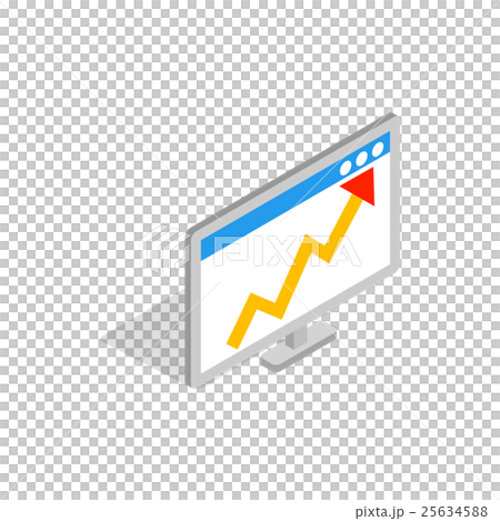 Graph on the computer monitor icon Graph on the computer monitor icon 25634588