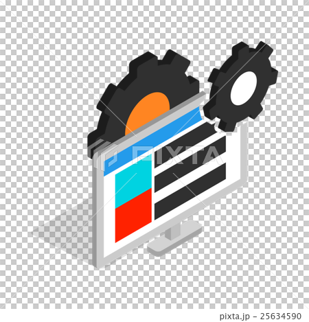 Gears and computer monitor icon isometric 3d style Gears and computer monitor icon isometric 3d style 25634590