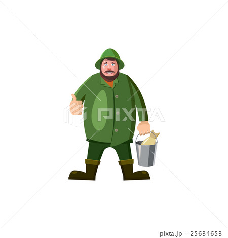 Fisherman icon in cartoon style 25634653