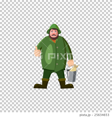 Fisherman icon in cartoon style 25634653