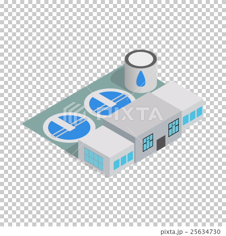 Water treatment building icon, isometric 3d style Water treatment building icon, isometric 3d style 25634730