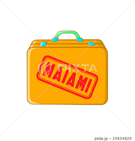 Suitcase for a flight to Miami icon, cartoon style Suitcase for a flight to Miami icon, cartoon style 25634829