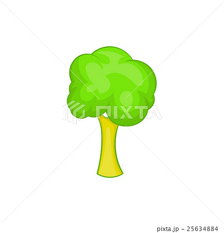 Green tree icon, cartoon style 25634884