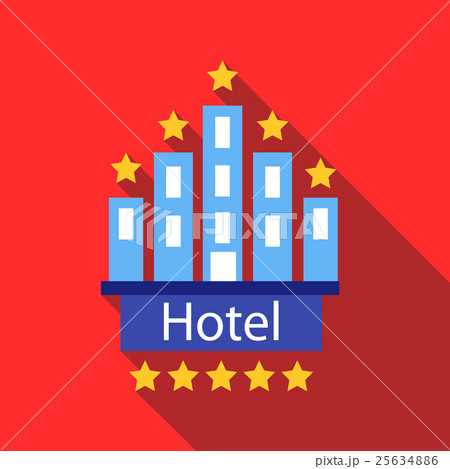 Hotel 5 stars icon, flat style 25634886