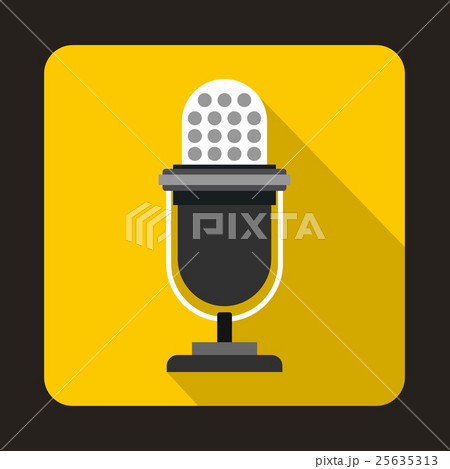 Retro microphone icon in flat style Retro microphone icon in flat style 25635313