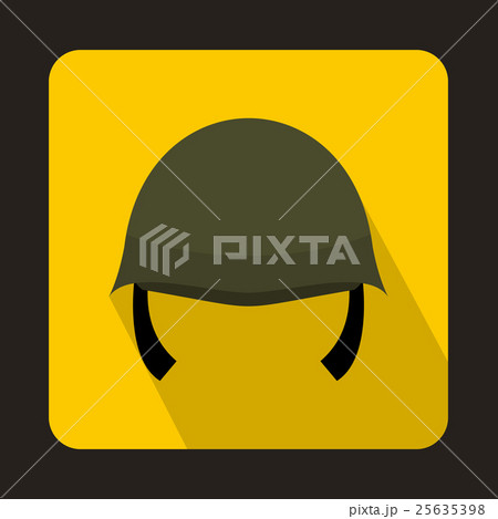 Military helmet icon, flat style 25635398