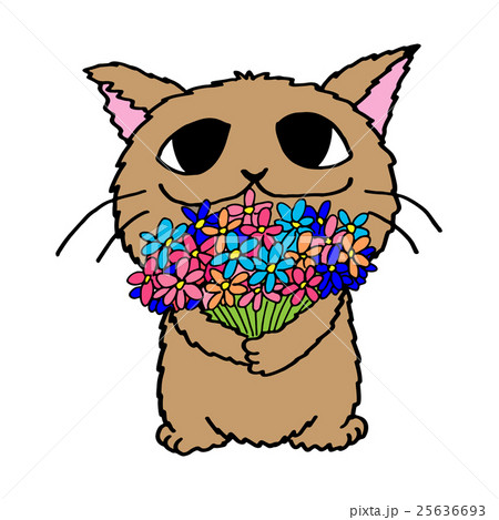 花束と猫 25636693