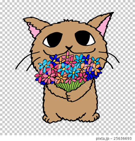 花束と猫 25636693