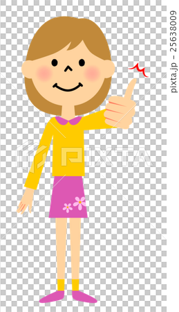サムズアップする女の子 25638009