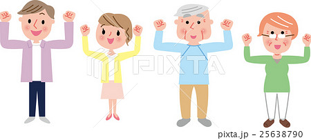 ファミリー表情 ガッツポーズ ファミリー表情 ガッツポーズ 25638790