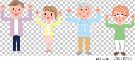 ファミリー表情 ガッツポーズ ファミリー表情 ガッツポーズ 25638790