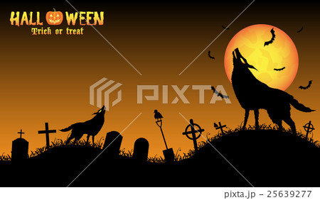 howling wolf with halloween background howling wolf with halloween background 25639277