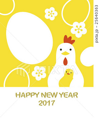 New　years card Chicken & Chick 25640363