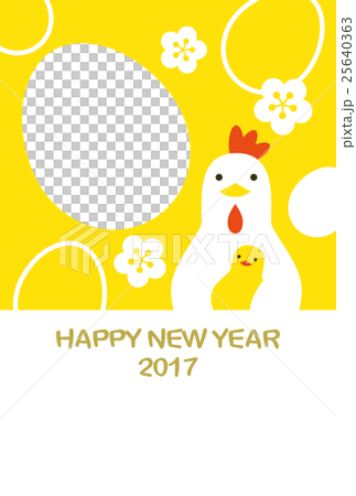New　years card Chicken & Chick 25640363