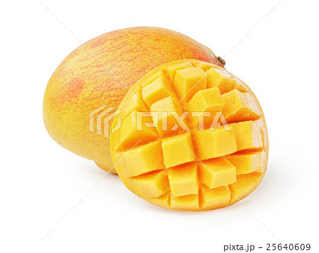 mango fruit sliced isolated on white 25640609