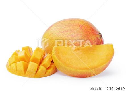 mango fruit sliced isolated on white 25640610