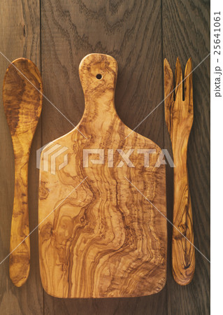 composition with olive wood board on top of oak composition with olive wood board on top of oak 25641061