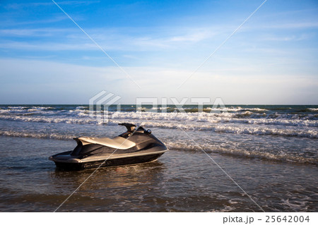 Jet ski on a beautiful beach. Jet ski on a beautiful beach. 25642004