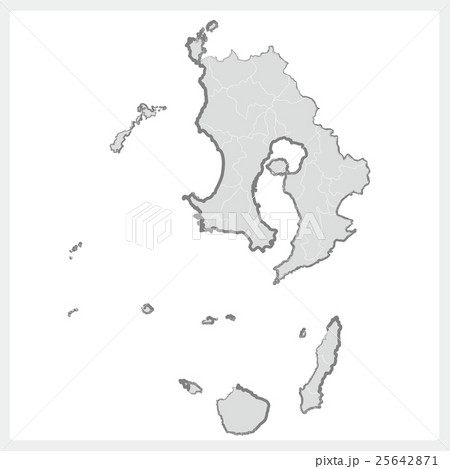筆で描いた鹿児島県 25642871