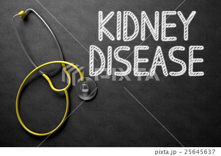 Kidney Disease Concept on Chalkboard. 3D 25645637