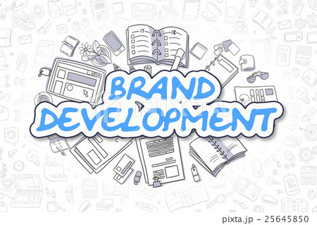 Brand Development - Doodle Blue Word. Business 25645850