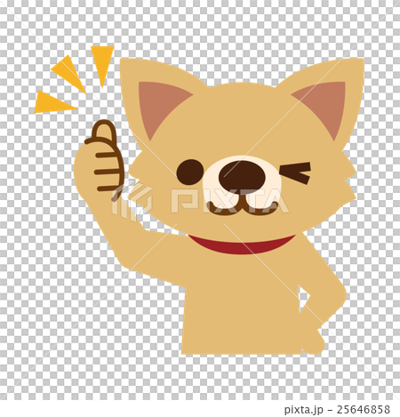 Okサインの犬のイラスト素材