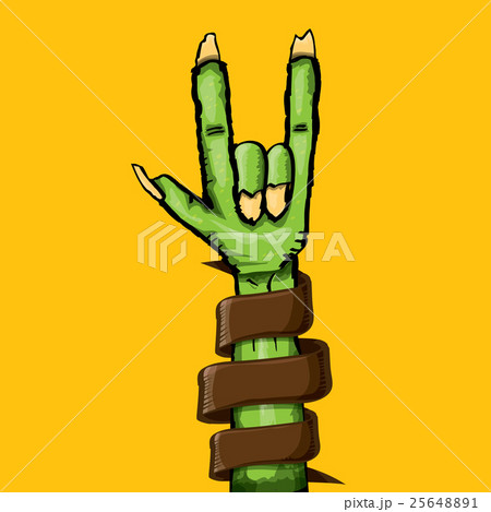 Zombie hand shows rock n roll gesture Zombie hand shows rock n roll gesture 25648891